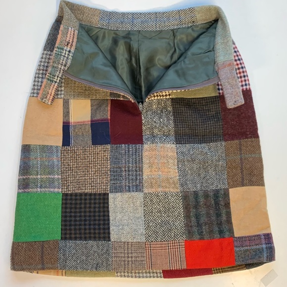 Vintage wool patchwork miniskirt, used excellent condition, - Picture 3 of 13